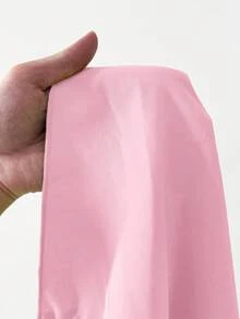 Maweii Áo kiểu dáng cỡ lớn màu xanh lá cây, cổ lệch, buộc dây, cổ vuông. - Hồng - Xem 7