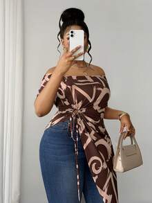 Maweii Chemise femme grande taille imprimée, design polyvalent, élégant, rétro, romantique, délicat, sexy, à la mode, idéale pour les vacances décontractées, printemps/été - Multicolore - Voir 3