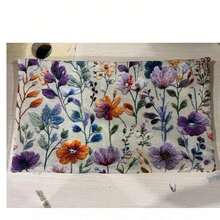 2D Flat Pillow Cover Featuring A Colorful Plant And Flower Design Short Plush Material - Multicolor - View 7