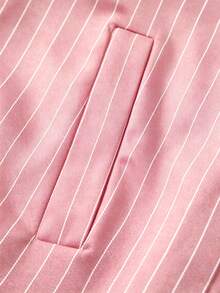 Manfinity Hypemode Men's Striped Letter Print Zip-Up Jacket And Casual Drawstring Waist Long Pants Set - Baby Pink - View 7
