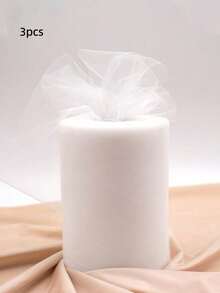 1/2/3/4pcs White Sheer Fabric Roll, 6 Inches * 74.64 Feet, Suitable For Ballet Costumes, Wedding Gifts, Party Decoration, Diy Crafts - White - View 12