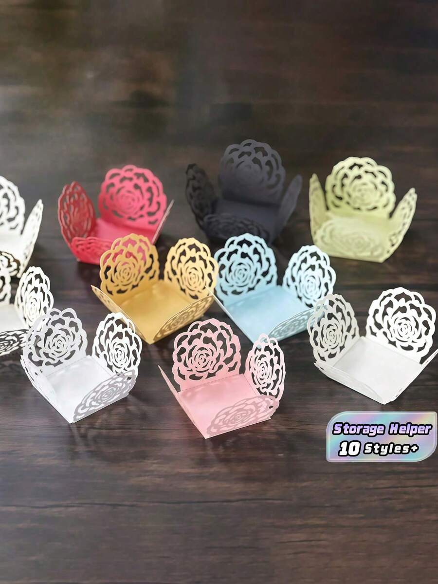 20PCS Lace Paper Candy Box - Elegant Dessert Cups With Magnetic Flap Closure For Wedding Party Favors, Mother's Day Gifts & Baking Tools Storage - Multicolor - View 1