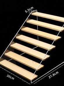 1pc Wooden Multilayer Stepped Display Stand, Wooden Multi-Tier Storage Display Riser For Collectibles, Action Figures, Perfume, Cosmetics, Multipurpose Display Shelf - Beige - View 28