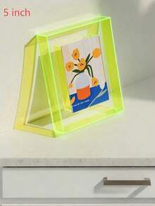 5 Inch Colorful Acrylic Photo Frame Box Diy Poster Mounting Display Stand Table Ornaments Creative Picture Message Board Holder - Multicolor - View 10