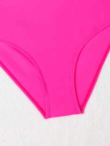 Bộ bikini khối màu dành cho cô gái tuổi teen có nơ trang trí bãi biển mùa hè - Nhiều màu - Xem 4