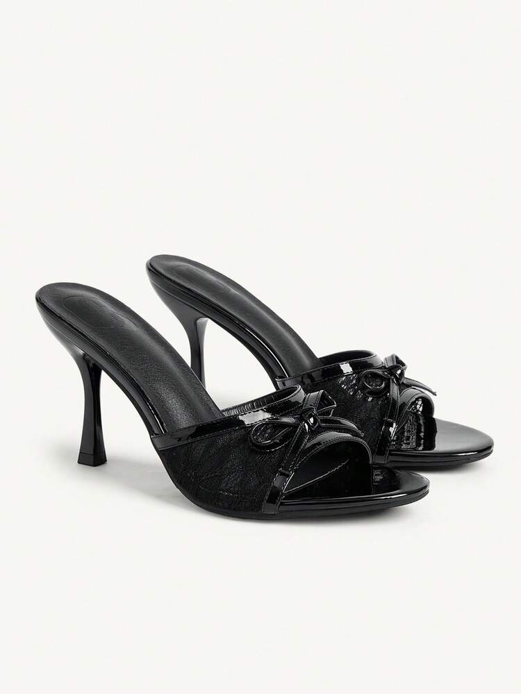 CUCCOO CHICEST Women's Fashion High Heel Sandals, Bow Kitten And PU Global Four Seasons Commuter Elegant Foundation Festival Office Outdoor Daily Versatile