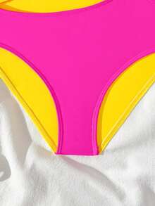SHEIN Tween Girls' Colorblock One-Piece Swimsuit, Summer Holiday - Multicolor - View 6