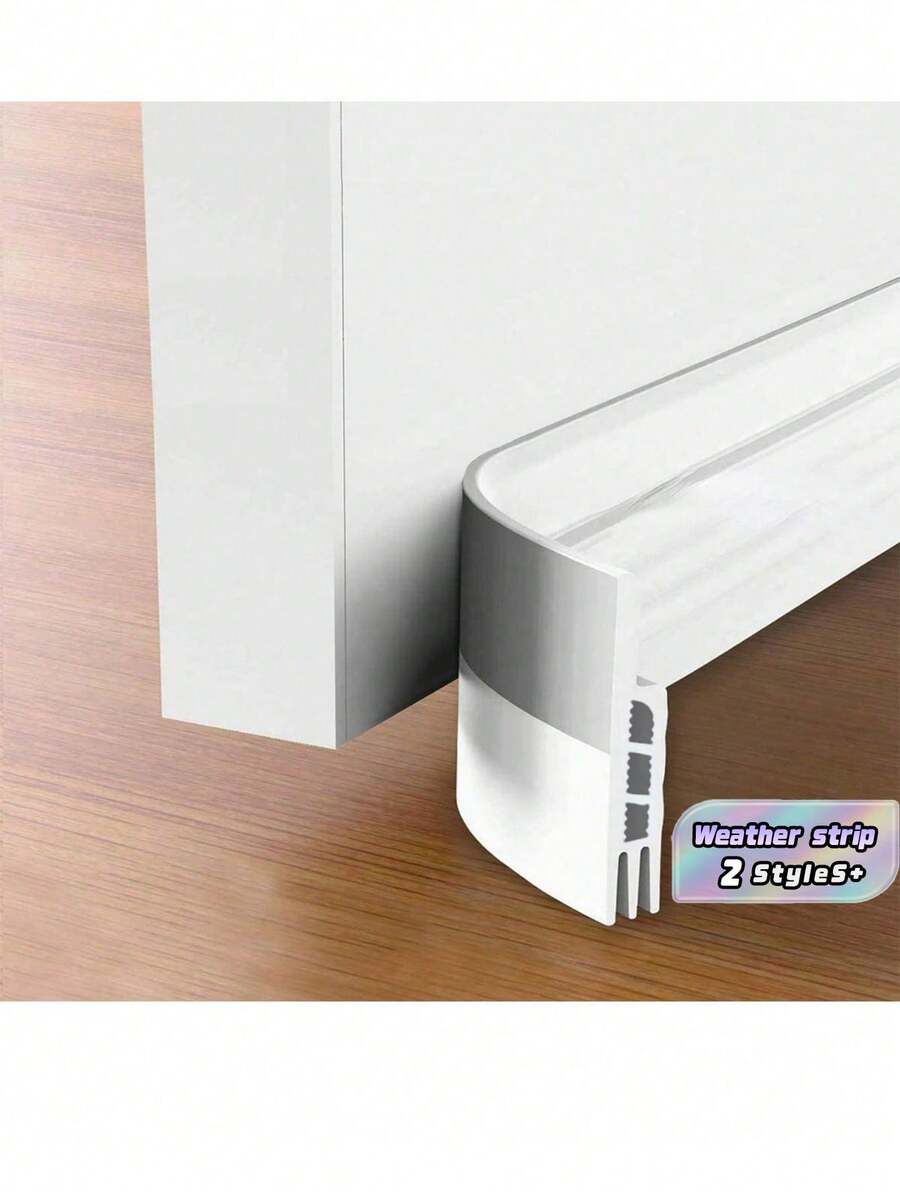 1 Pack Door Draft Stopper, Under Door Sweep For Exterior & Interior Doors, Weather Stripping Door Seal, Garage Window Blocker Noise Cold Air Insulation, Draft Guard,Door
﻿ - White - View 1