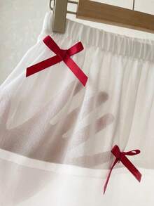 Dazy Kids Young Girl Butterfly Decor Elastic Waist Skirt Summer - White - View 3