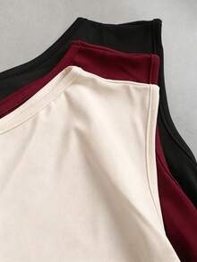 Sweetra Women's Summer New Minimalist Versatile Waist Cinched Solid Color Sleeveless Knit T-Shirt Set - Multicolor - View 7