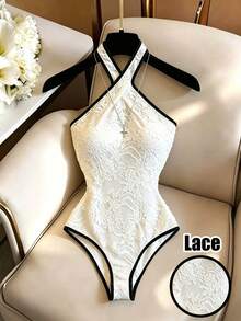 Franclia Áo liền thân hai dây màu trắng với thắt lưng khóa kim loại, kiểu dáng tối giản, đa năng, phù hợp cho đi làm, mùa hè, mùa xuân, đi biển, sinh nhật, kỳ nghỉ, trang phục thường ngày, phong cách Y2K, mùa tốt nghiệp. - Đen và trắng - Xem 1