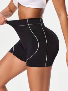 Seamluxe SHEIN Sport Seamless High Stretch Women Sports Shorts - Black - View 2