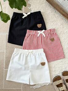 LMoss Kids Quần short in hình gấu kẻ sọc cho bé trai - Nhiều màu - Xem 7