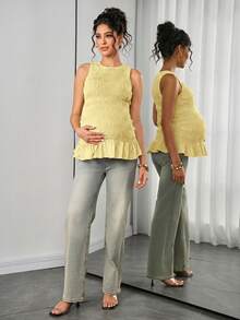 Momance Women's Solid Color Camisole, Elegant Maternity Camisole - Yellow - View 4