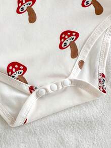 SHEIN Vintaside Kids 4pcs/Set Baju Terusan Bayi Perempuan Baru Lahir, Putih, Musim Panas, Lucu, Seragam Keluarga, Motif Semangka, Lemon, Jamur, Ceri, Gaya Pedesaan, Pakaian Lembut - MultiWarna - View 6