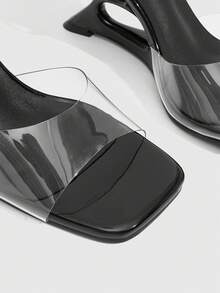 CUCCOO SZL 女士时尚凉鞋、舞会坡跟鞋、夏季度假鞋、优雅百搭、商务休闲两相宜、春季时尚鞋、春假鞋、复活节鞋、圣诞鞋 - 黑色 - 查看 4