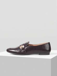 MOTF WOMEN PU LEATHER METAL DETAIL FLATS - Coffee Brown - View 7