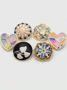 10 Buah Kancing Mewah Rhinestone 15/20mm untuk Pakaian, Bahan Jahit, Aksesoris Jahit, Kancing Jaket Wanita, Kancing Mantel, Kancing Lebah - MultiWarna - View 4