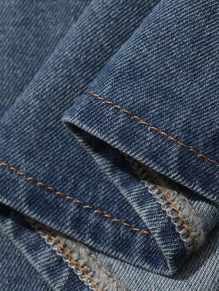 Women's Single-Breasted Denim Vest And Denim Mini Skirt Casual Suit