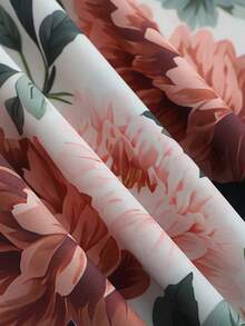 EMERY ROSE 女款V領荷葉袖優雅花卉印花洋裝，夏季通勤洋裝，收腰設計適合外出與度假，適合嬌小女性 - 彩色 - 查看 5