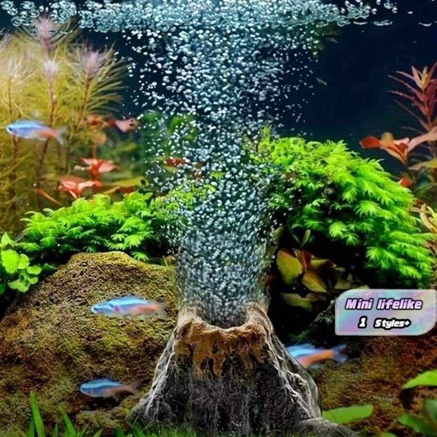 1 pieza Piedra de burbuja con forma de volcán para decoración de acuario, difusor de burbujas de acuario con piedra de burbuja, generador de burbujas en forma de volcán, decoración de paisaje para pecera, piedra de burbuja para bomba de oxígeno - Multicolor - Ver 1