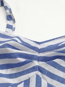 GlowEve CURVE Plus Size Summer Casual Striped Camisole Dress - Blue - View 3