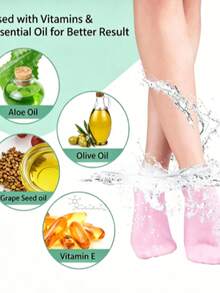 2pcs Silicone Moisturizing Foot Socks For Dry Cracked Feet Foot Care Socks Massage Moisturizing Gel Socks Pedicure Socks Tool,Gift - Multicolor - View 14