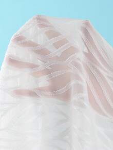 Swim Lushoire 1件装 女士夏季度假雪纺叶子花卉印花和服罩衫 - 白色 - 查看 8