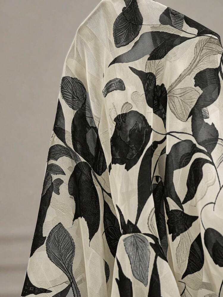 Plus Size Women's Elegant Floral Print Blouse,White Autumn Formal,Versatile For Bachelorette Party,Vacation,Summer,Winter,Spring,Chic Stylish Work Top