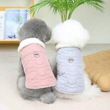 1 Pc Pet Vest, Dog/Cat Clothes, Fashionable Animal Clothing, Thickened Printed Dog Padded Coat - Grey - View 6