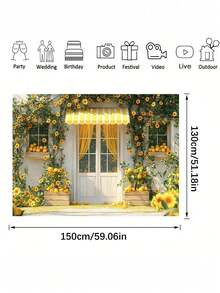 Phông nền cửa hàng chanh mùa hè, thích hợp cho tiệc sinh nhật và các lễ hội. Cờ polyester họa tiết cây chanh. Thích hợp để trang trí nhà cửa. Phụ kiện chụp ảnh đa năng trong nhà/ngoài trời. Không cần điện. - Nhiều màu - Xem 10