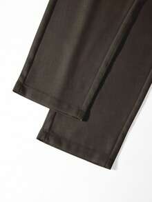 Calvornis Men's Solid Color Pocket Casual Commuter Pants - Brown - View 4