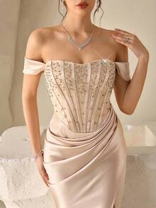 Women Cocktail Dresses - Champagne - View 6