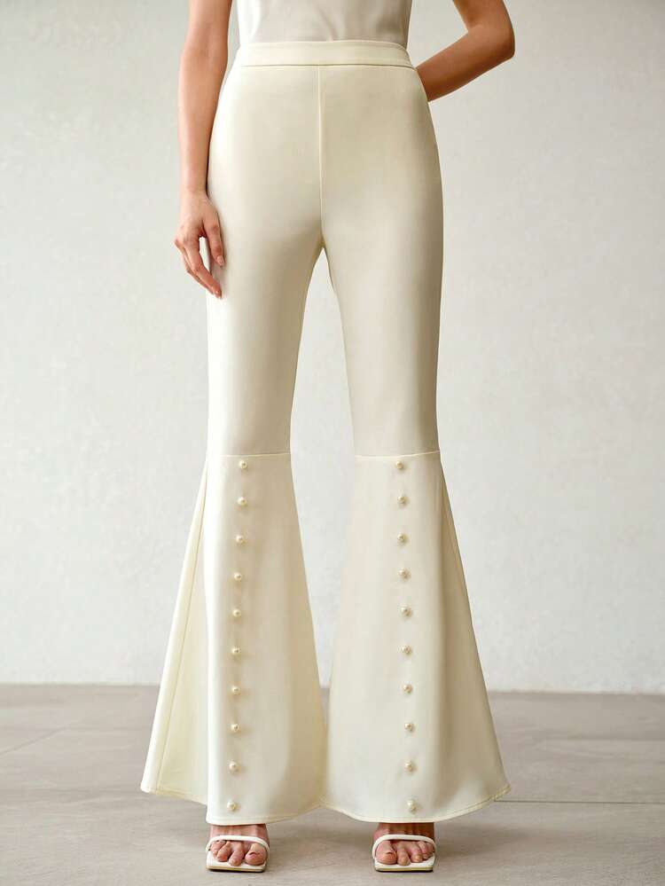 WOMEN'S ELEGANT PEARL FLARE PANTS