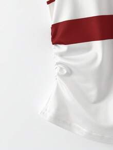 SHEIN Franclia Women T-Shirts - Red and White - View 6