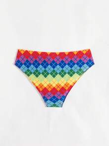 ZELFYO Bañador de hombre con estampado de cuadros argyle colorido, vacaciones - Multicolor - Ver 2