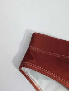 Manfinity KASUA Men's Ombre Color Triangular Swim Trunks, Beach & Holiday - Red - View 6