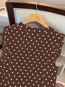 GlowEve CURVE Plus Size V-Neck Casual Dress, Elegant & Versatile For Daily, Vacation, Wedding, Party, Slimming & Flattering - Brown - View 5
