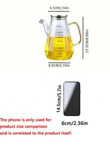 1pc Creative Diamond Design Borosilicate Glass Oil Bottle, Leak-Proof Glass Oil Pot, Suitable For Soy Sauce, Vinegar, Cooking Oil And Seasoning In Kitchen - View 7