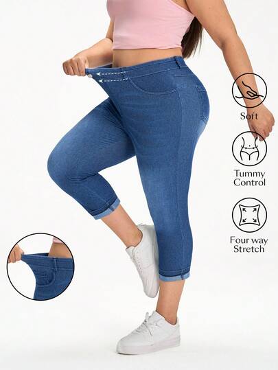 Flexra Casual skinny stretch jeans met opgerolde zoom voor dames met een maatje meer