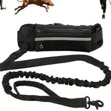 1pc IDestry Hands Free Dog Leash For Running Walking Reflective Leash With Waist Bag Retractable Elastic Belt Dog Traction Rope Pet Products Sports Belt Traction Rope - Multicolor - View 3