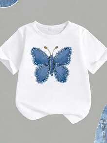 2pcs/Set Toddler Girls' Cartoon Floral Princess T-Shirt And Shorts Set, Sweet & Cute, Comfortable & Versatile, Suitable For Summer Outings, - White - View 4