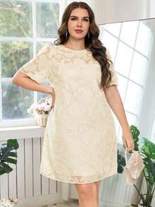 2026 New vestidos casual Vestido casual de fiesta con estampado floral para mujer de talla grande Zanzea, nuevo vestido de llegada para mujer de talla grande, vestido casual Zanea para mujer - Albaricoque - Ver 6