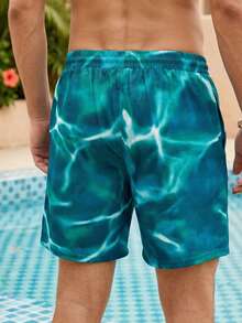 Manfinity KASUA Pantaloncini da spiaggia casual da uomo con stampa e coulisse - Multicolore - Visualizzare 2