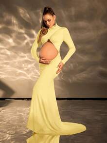 Cheriluna Maternity 孕妇写真服装 - 黃色 - 查看 4