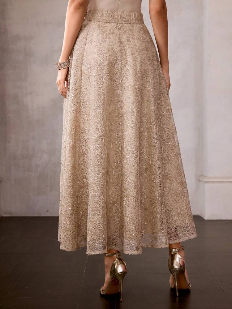 TEXTURED JACQUARD CONTRAST SEQUIN MINI SKIRT