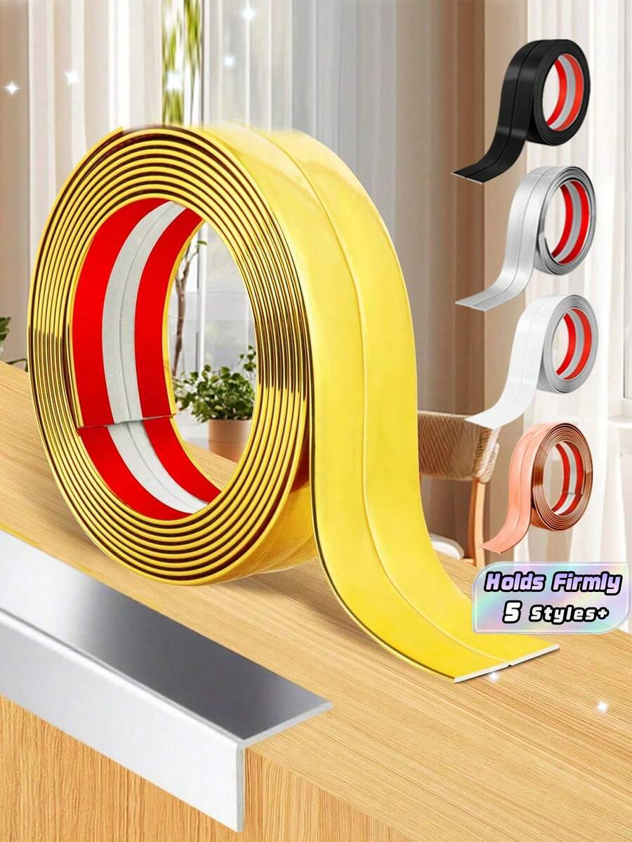 1 3 M/118.11 Inch Self-Adhesive Caulking Strip, PVC Decorative Tape, Interior Decorative Strip, Wall Sticker, Corner Decorative Strip, Home Decoration, Garden Tear And Paste Posters - Multicolor - View 1