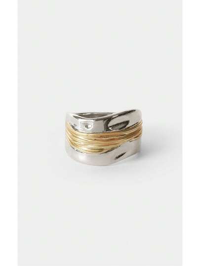 Noxbound 1pc Bohemian Style Women's Personalized Wide Band Ring, Exquisite Silver-Plated, Unique Design, Suitable For Women, Ideal For Valentine's Day, Engagement, Daily Wear And Gifts - All Seasons