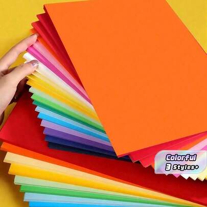 SHEIN 20/100PCS Colored Hard Card A4 Paper /Colored Paper Thickened Paper Cutting Stacked Paper Collection A4 Handmade Paper Material Art Greeting Card Handwritten Newspaper