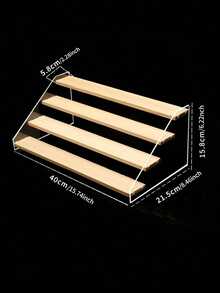 1pc Wooden Multilayer Stepped Display Stand, Wooden Multi-Tier Storage Display Riser For Collectibles, Action Figures, Perfume, Cosmetics, Multipurpose Display Shelf - Beige - View 15